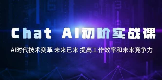 Chat AI初阶实战课，AI时代技术变革 未来已来 提高工作效率和未来竞争力凯哥轻创网-网创项目资源站-副业项目-创业项目-搞钱项目凯哥轻创网