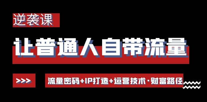 让普通人自带流量的逆袭课：流量密码+IP打造+运营技术·财富路径凯哥轻创网-网创项目资源站-副业项目-创业项目-搞钱项目凯哥轻创网