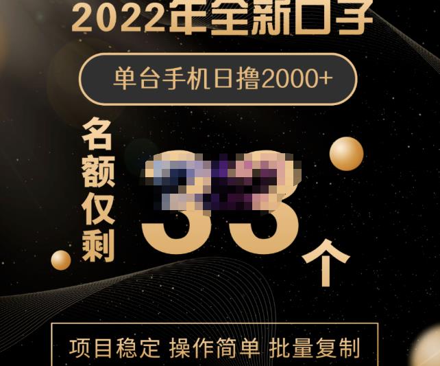 2022年全新口子，手机批量搬砖玩法，一部手机日撸2000+凯哥轻创网-网创项目资源站-副业项目-创业项目-搞钱项目凯哥轻创网