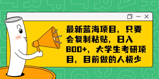 最新蓝海项目，只要会复制粘贴，日入800+，大学生考研项目，目前做的人极少凯哥轻创网-网创项目资源站-副业项目-创业项目-搞钱项目凯哥轻创网