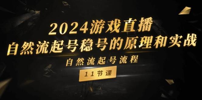 2024游戏直播-自然流起号稳号的原理和实战，自然流起号流程（11节）凯哥轻创网-网创项目资源站-副业项目-创业项目-搞钱项目凯哥轻创网