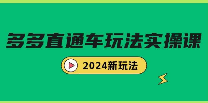 多多直通车玩法实战课，2024新玩法（7节课）凯哥轻创网-网创项目资源站-副业项目-创业项目-搞钱项目凯哥轻创网