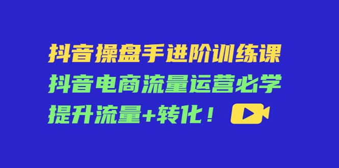 抖音操盘手进阶训练课：抖音电商流量运营必学，提升流量+转化凯哥轻创网-网创项目资源站-副业项目-创业项目-搞钱项目凯哥轻创网