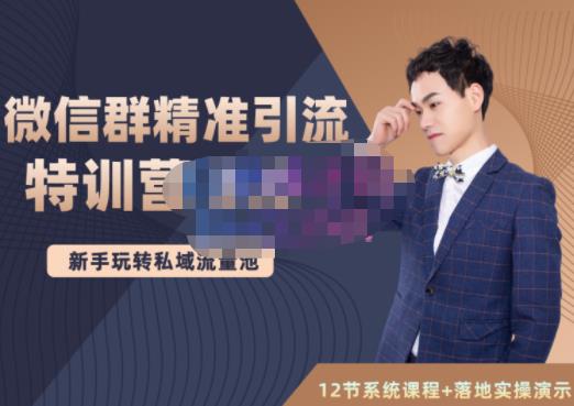 陆明明·微信群精准引流特训营3.0，借助微信群进行引流操作，打造私域流量池凯哥轻创网-网创项目资源站-副业项目-创业项目-搞钱项目凯哥轻创网