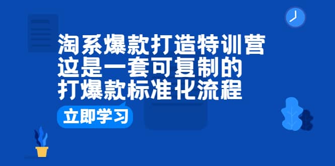 淘系爆款打造特训营：这是一套可复制的打爆款标准化流程凯哥轻创网-网创项目资源站-副业项目-创业项目-搞钱项目凯哥轻创网