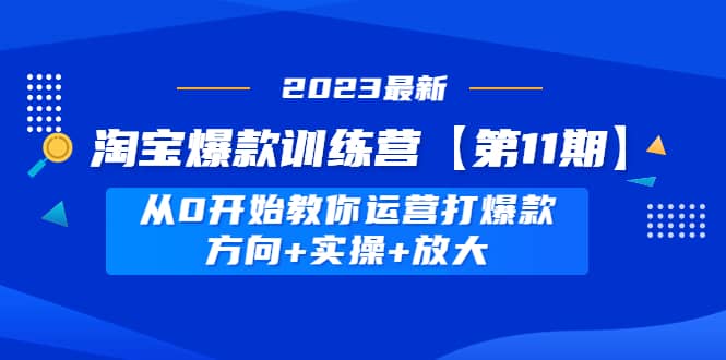淘宝爆款训练营【第11期】 从0开始教你运营打爆款，方向+实操+放大凯哥轻创网-网创项目资源站-副业项目-创业项目-搞钱项目凯哥轻创网