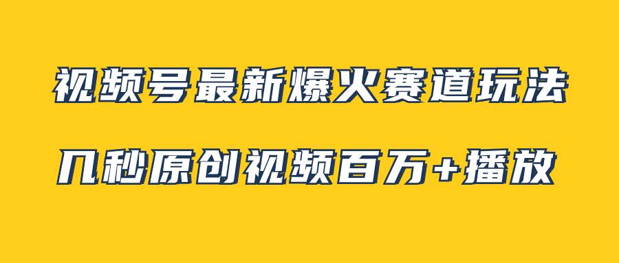 视频号最新爆火赛道玩法，几秒视频可达百万播放，小白即可操作（附素材）凯哥轻创网-网创项目资源站-副业项目-创业项目-搞钱项目凯哥轻创网