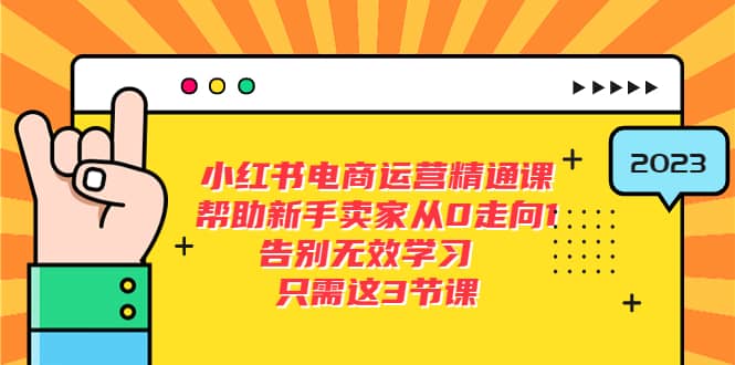 小红书电商·运营精通课，帮助新手卖家从0走向1 告别无效学习（7节视频课）凯哥轻创网-网创项目资源站-副业项目-创业项目-搞钱项目凯哥轻创网