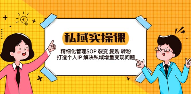 私域实战课程：精细化管理SOP 裂变 复购 转粉 打造个人IP 私域增量变现问题凯哥轻创网-网创项目资源站-副业项目-创业项目-搞钱项目凯哥轻创网