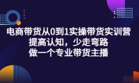 电商带货从0到1实操带货实训营:提高认知,少走弯路,做一个专业带货主播凯哥轻创网-网创项目资源站-副业项目-创业项目-搞钱项目凯哥轻创网