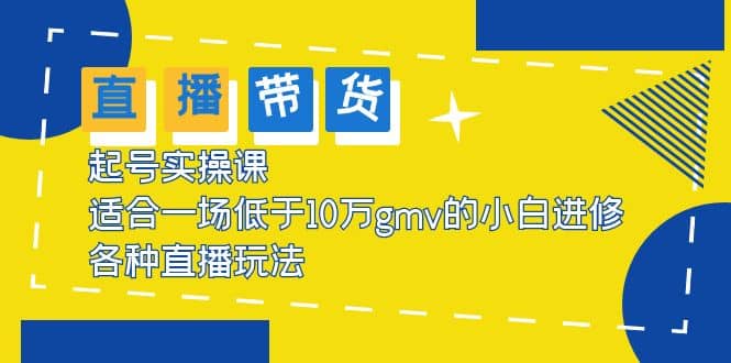 2023直播带货起号实操课，适合一场低于·10万gmv的小白进修 各种直播玩法凯哥轻创网-网创项目资源站-副业项目-创业项目-搞钱项目凯哥轻创网