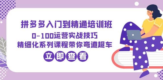 2023拼多多入门到精通培训班：0-100运营实战技巧 精细化系列课带你弯道超车凯哥轻创网-网创项目资源站-副业项目-创业项目-搞钱项目凯哥轻创网