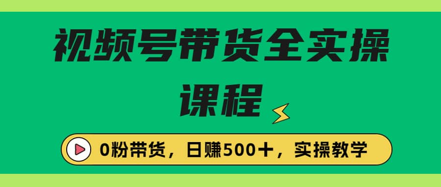 收费1980的视频号带货保姆级全实操教程，0粉带货凯哥轻创网-网创项目资源站-副业项目-创业项目-搞钱项目凯哥轻创网