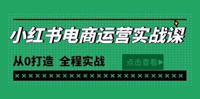 最新小红书·电商运营实战课，从0打造  全程实战（65节视频课）凯哥轻创网-网创项目资源站-副业项目-创业项目-搞钱项目凯哥轻创网