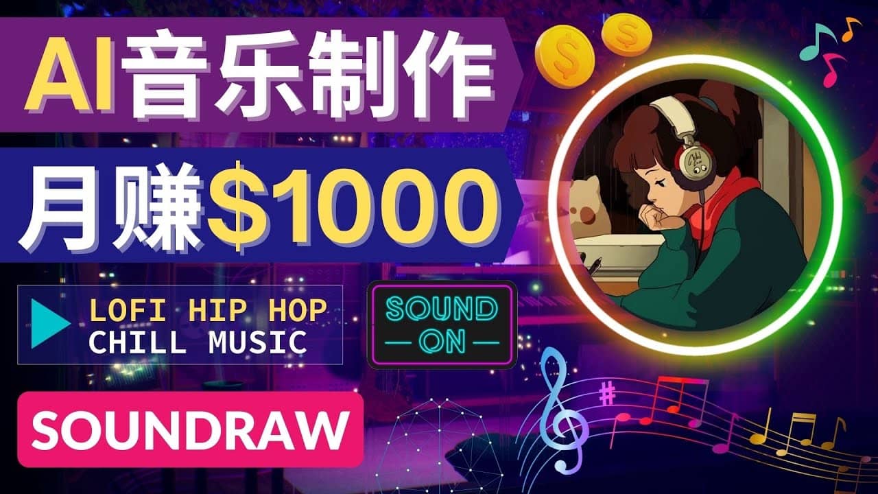 无需任何音乐基础： 使用AI软件制作Lofi Hip Hop Chill Music 月赚1000美元凯哥轻创网-网创项目资源站-副业项目-创业项目-搞钱项目凯哥轻创网