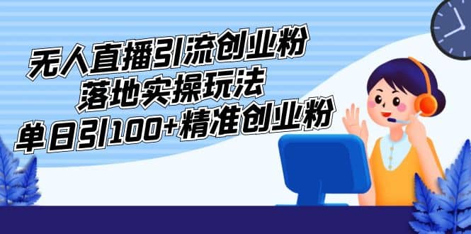 外面收费3980的无人直播引流创业粉落地实操玩法，单日引100+精准创业粉凯哥轻创网-网创项目资源站-副业项目-创业项目-搞钱项目凯哥轻创网