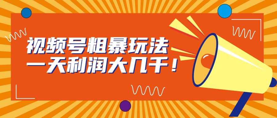 视频号粗暴玩法，一天利润大几千凯哥轻创网-网创项目资源站-副业项目-创业项目-搞钱项目凯哥轻创网
