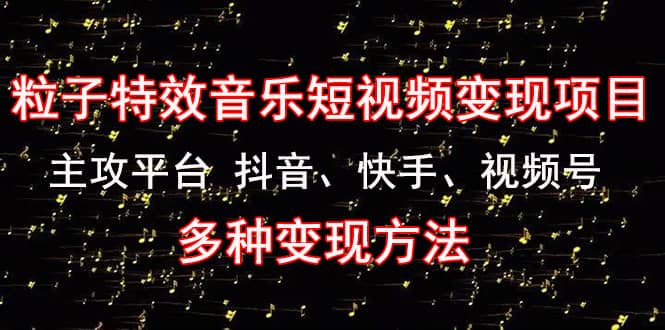 《粒子特效音乐短视频变现项目》主攻平台 抖音、快手、视频号 多种变现方法凯哥轻创网-网创项目资源站-副业项目-创业项目-搞钱项目凯哥轻创网
