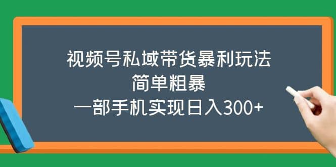 视频号私域带货暴利玩法，简单粗暴凯哥轻创网-网创项目资源站-副业项目-创业项目-搞钱项目凯哥轻创网