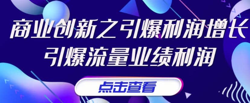 《商业创新之引爆利润增长》引爆流量业绩利润凯哥轻创网-网创项目资源站-副业项目-创业项目-搞钱项目凯哥轻创网