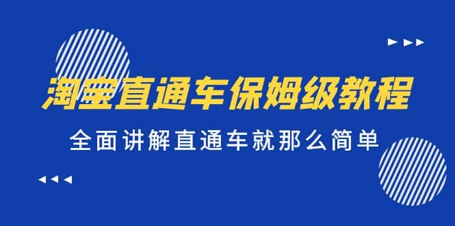 淘宝直通车保姆级教程，全面讲解直通车就那么简单凯哥轻创网-网创项目资源站-副业项目-创业项目-搞钱项目凯哥轻创网