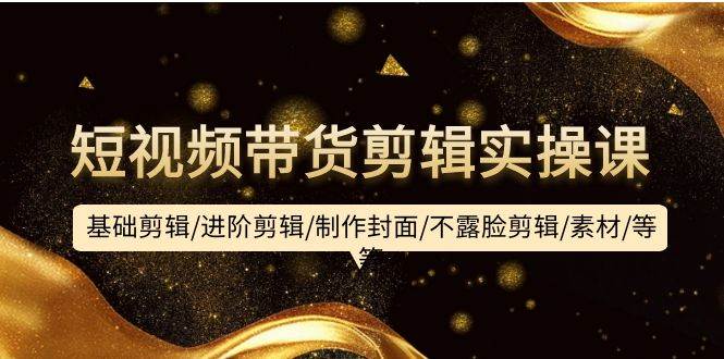 短视频带货剪辑实操课：基础剪辑/进阶剪辑/制作封面/不露脸剪辑/素材/等等凯哥轻创网-网创项目资源站-副业项目-创业项目-搞钱项目凯哥轻创网