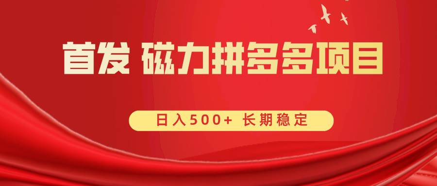 首发 磁力拼多多自撸  日入500+凯哥轻创网-网创项目资源站-副业项目-创业项目-搞钱项目凯哥轻创网