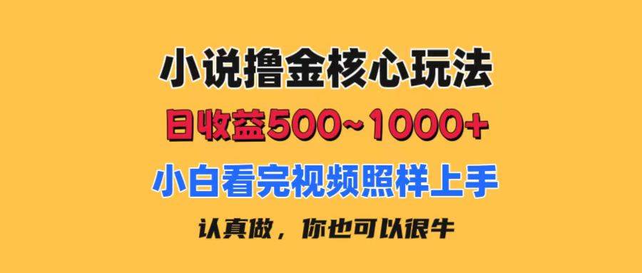 小说撸金核心玩法，日收益500-1000+，小白看完照样上手，0成本有手就行凯哥轻创网-网创项目资源站-副业项目-创业项目-搞钱项目凯哥轻创网