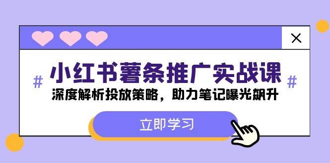 小红书-薯 条 推 广 实战课：深度解析投放策略，助力笔记曝光飙升凯哥轻创网-网创项目资源站-副业项目-创业项目-搞钱项目凯哥轻创网