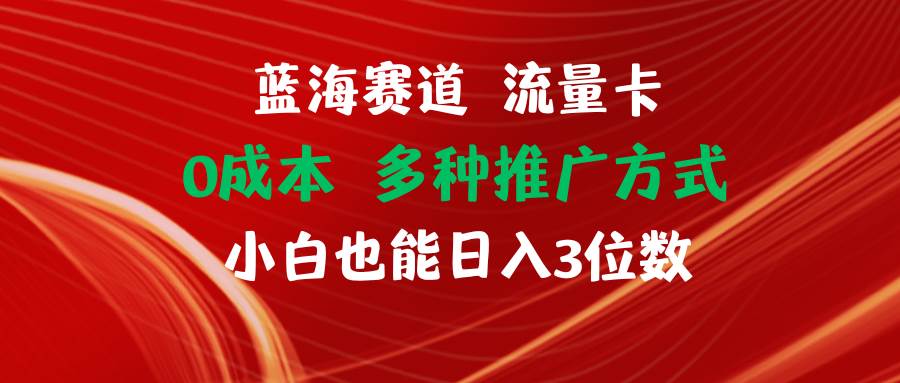 蓝海赛道 流量卡 0成本 小白也能日入三位数凯哥轻创网-网创项目资源站-副业项目-创业项目-搞钱项目凯哥轻创网