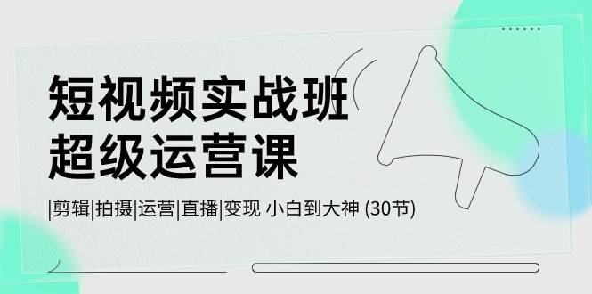短视频实战班-超级运营课，|剪辑|拍摄|运营|直播|变现 小白到大神 (30节)凯哥轻创网-网创项目资源站-副业项目-创业项目-搞钱项目凯哥轻创网