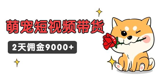 东哲日记·萌宠短视频带货，2天佣金9000+凯哥轻创网-网创项目资源站-副业项目-创业项目-搞钱项目凯哥轻创网