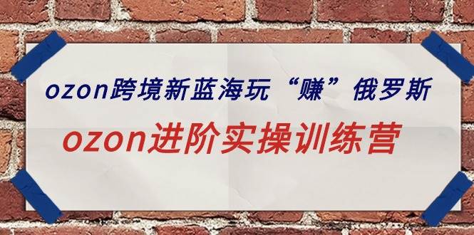 ozon跨境新蓝海玩“赚”俄罗斯，ozon进阶实操训练营凯哥轻创网-网创项目资源站-副业项目-创业项目-搞钱项目凯哥轻创网