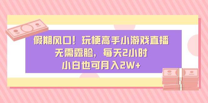 假期风口！玩梗高手小游戏直播，无需露脸，每天2小时，小白也可月入2W+凯哥轻创网-网创项目资源站-副业项目-创业项目-搞钱项目凯哥轻创网