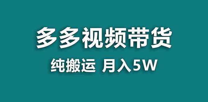 【蓝海项目】拼多多视频带货 纯搬运一个月搞了5w佣金，小白也能操作 送工具凯哥轻创网-网创项目资源站-副业项目-创业项目-搞钱项目凯哥轻创网