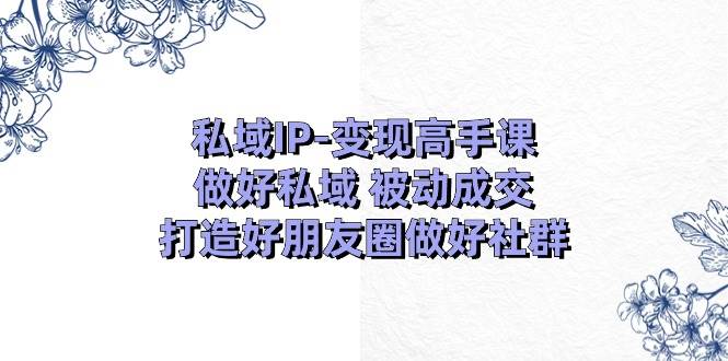 私域IP-变现高手课：做好私域 被动成交，打造好朋友圈做好社群（18节）凯哥轻创网-网创项目资源站-副业项目-创业项目-搞钱项目凯哥轻创网