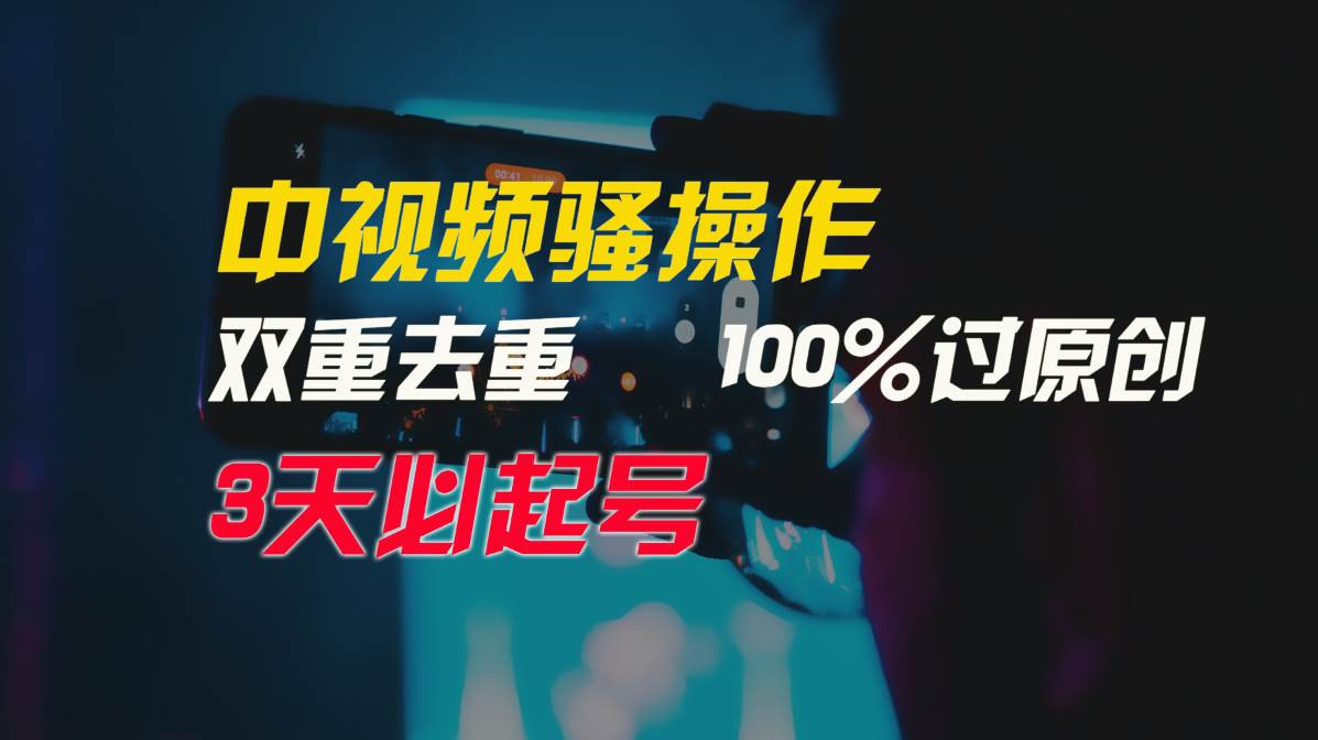 中视频骚操作，双重去重100%过原创，3天比必起号，简单无脑，月入3W+凯哥轻创网-网创项目资源站-副业项目-创业项目-搞钱项目凯哥轻创网