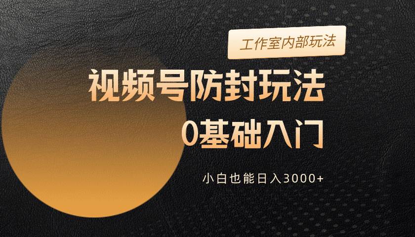 2024视频号升级防封玩法，零基础入门，小白也能日入3000+凯哥轻创网-网创项目资源站-副业项目-创业项目-搞钱项目凯哥轻创网