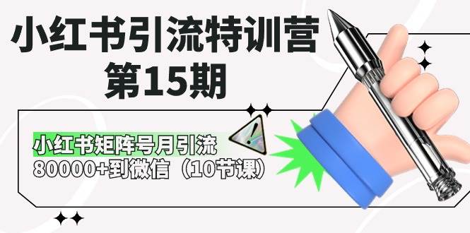 小红书引流特训营-第15期，小红书矩阵号月引流80000+到微信（10节课）凯哥轻创网-网创项目资源站-副业项目-创业项目-搞钱项目凯哥轻创网
