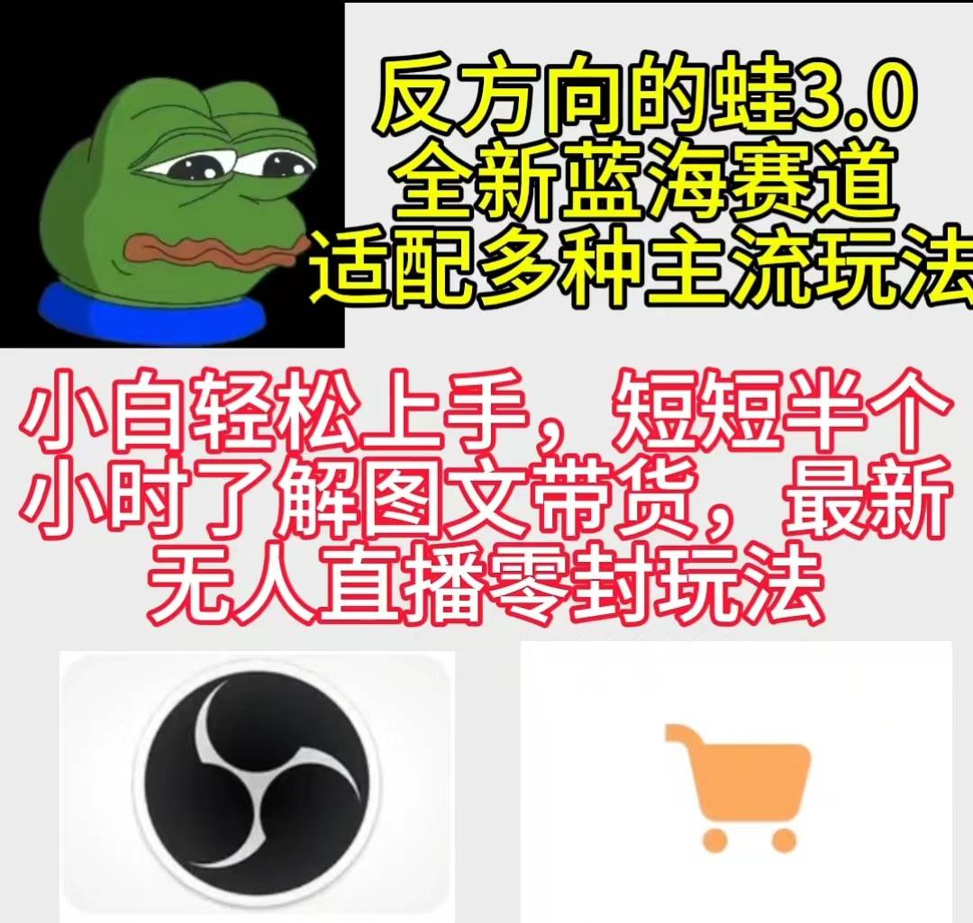 反方向的蛙3.0，图文最新玩法，变现多元化，新蓝海项目，小白轻松上手凯哥轻创网-网创项目资源站-副业项目-创业项目-搞钱项目凯哥轻创网