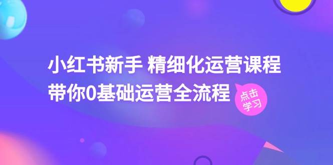 小红书新手 精细化运营课程，带你0基础运营全流程（41节视频课）凯哥轻创网-网创项目资源站-副业项目-创业项目-搞钱项目凯哥轻创网