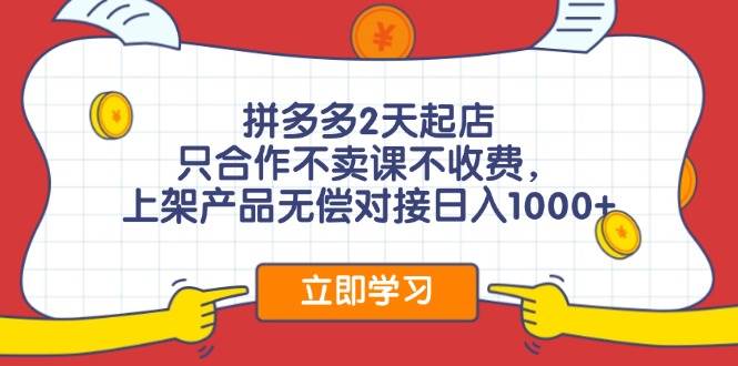 拼多多0成本开店，只合作不卖课不收费，0成本尝试，日赚千元+凯哥轻创网-网创项目资源站-副业项目-创业项目-搞钱项目凯哥轻创网