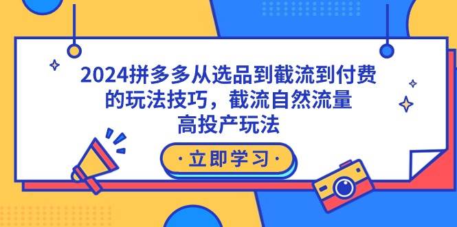 2024拼多多从选品到截流到付费的玩法技巧，截流自然流量玩法，高投产玩法凯哥轻创网-网创项目资源站-副业项目-创业项目-搞钱项目凯哥轻创网