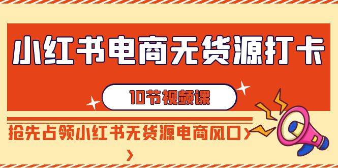 小红书电商-无货源打卡，抢先占领小红书无货源电商风口（10节课）凯哥轻创网-网创项目资源站-副业项目-创业项目-搞钱项目凯哥轻创网
