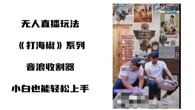 打海椒无人直播整蛊项目，小白轻松上手撸音浪收割器（教程+工具+素材）凯哥轻创网-网创项目资源站-副业项目-创业项目-搞钱项目凯哥轻创网