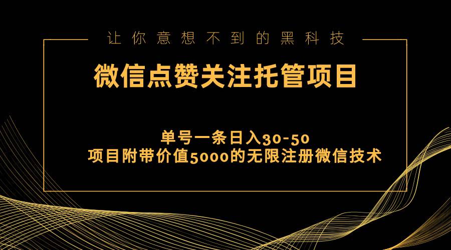 视频号托管点赞关注，单微信30-50元，附带价值5000无限注册微信技术凯哥轻创网-网创项目资源站-副业项目-创业项目-搞钱项目凯哥轻创网