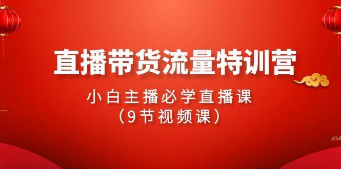 2024直播带货流量特训营，小白主播必学直播课（9节视频课）凯哥轻创网-网创项目资源站-副业项目-创业项目-搞钱项目凯哥轻创网