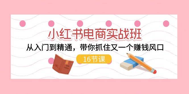 小红书电商实战班，从入门到精通，带你抓住又一个赚钱风口（16节）凯哥轻创网-网创项目资源站-副业项目-创业项目-搞钱项目凯哥轻创网