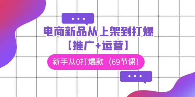 电商 新品从上架到打爆【推广+运营】，新手从0打爆款（69节课）凯哥轻创网-网创项目资源站-副业项目-创业项目-搞钱项目凯哥轻创网