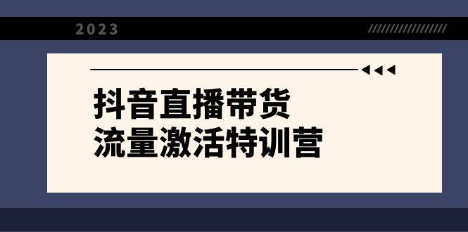 抖音直播带货-流量激活特训营，入行新手小白主播必学（21节课+资料）凯哥轻创网-网创项目资源站-副业项目-创业项目-搞钱项目凯哥轻创网